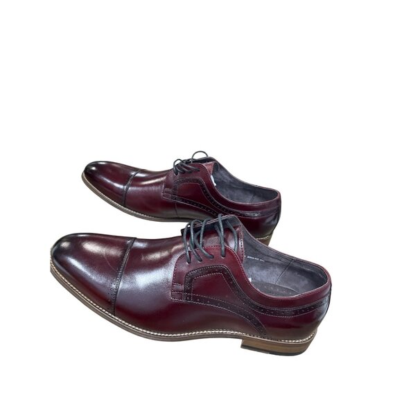 Stacy Adams Mens Burgundy Leather Oxford Dress Shoes Size 14W SKU 9780 main image 2